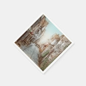 通りズオブパリ，フランス – パストラルヴィンテージアート スタンダードカクテルナプキン (角)