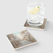 通りズオブパリ，フランス – パストラルヴィンテージアート ストーンコースター (横)