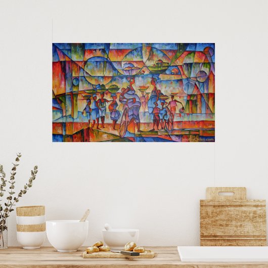 通りダイアログII - Canvas Print ポスター (キッチン)