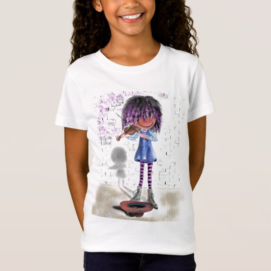 通りバイオリニスト女子Tシャツ Tシャツ (正面)