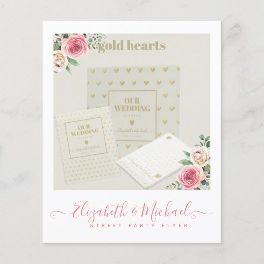 通りパーティースタイル結婚のデザイン自身のチラシのピンク チラシ (正面)