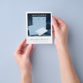 通りパーティースタイル結婚ズデザイン独自フライヤーブルー チラシ (手)