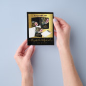 通りパーティースタイル結婚デザイン金ゴールドブラック チラシ (手)