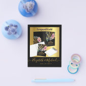 通りパーティースタイル結婚デザイン金ゴールドブラック チラシ (シングル)