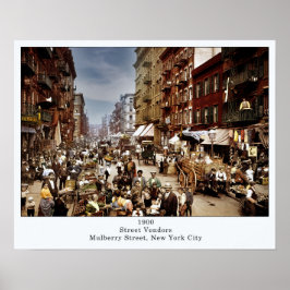 通りベンダーMulberry St. New York City 1900 ポスター