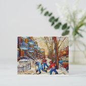 通りホッケー3男の子 ポストカード (スタンド正面)