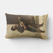 通りミュージシャンとギター(by Gerolamo Inuno) ランバークッション (裏面)