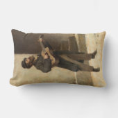 通りミュージシャンとギター(by Gerolamo Inuno) ランバークッション (正面)