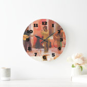 通りミュージシャンズ遊ギターのマンドリンとフルート ラージ壁時計 (ホーム)