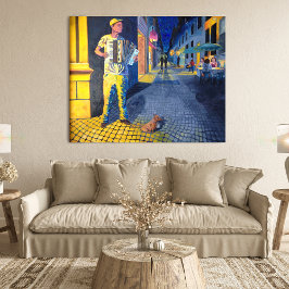 通りミュージシャンドギー キャンバスプリント