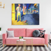 通りミュージシャンドギー キャンバスプリント (インサイチュ (リビング))