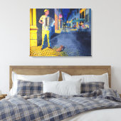 通りミュージシャンドギー キャンバスプリント (インサイチュ (寝室))