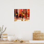 通りミュージシャン遊ズのギター・マンドリンとフルート ポスター (キッチン)