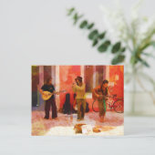 通りミュージシャン遊ズのギター・マンドリンとフルート ポストカード (スタンド正面)