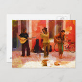 通りミュージシャン遊ズのギター・マンドリンとフルート ポストカード (正面/裏面)