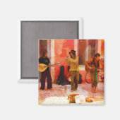 通りミュージシャン遊ズのギター・マンドリンとフルート マグネット (正面/裏面)