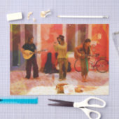 通りミュージシャン遊ズのギター・マンドリンとフルート 薄葉紙 (クラフト)