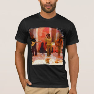 通りミュージシャン遊ズのギター・マンドリンとフルート Tシャツ