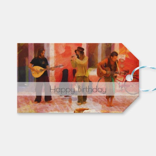 通りミュージシャン遊ズのハッピーバースデー ギフトタグ (正面(横))