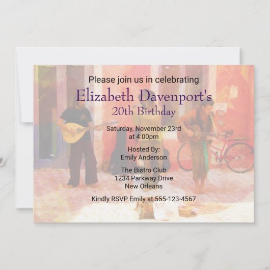 通りミュージシャン遊ズの誕生日招待状 招待状 (正面)