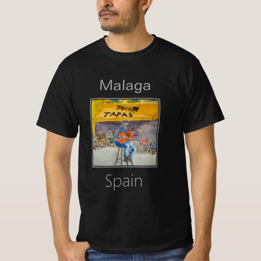 通りミュージシャン,マラガ,スペイン Tシャツ (正面)