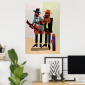 通りミュージシャン~ヴィンテージアメリカン・アート ポスター (ホームオフィス)