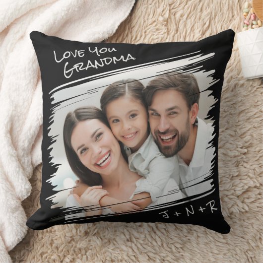 通りモダンアートあなたの写真を追加する愛おばあちゃん クッション (ブランケット)