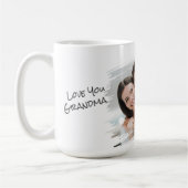 通りモダンアートあなたの写真を追加する愛おばあちゃん コーヒーマグカップ (左)