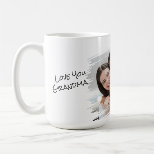 通りモダンアートあなたの写真を追加する愛おばあちゃん コーヒーマグカップ (左)