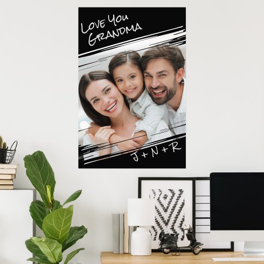 通りモダンアートあなたの写真を追加する愛おばあちゃん ポスター (ホームオフィス)