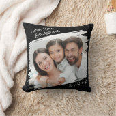 通りモダンアートあなたの写真を追加Love You Grandpa クッション (ブランケット)