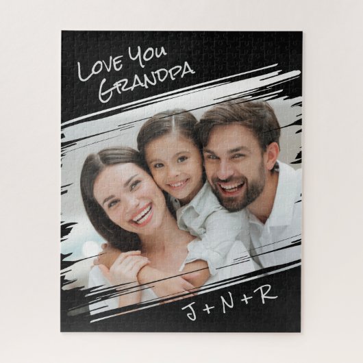 通りモダンアートあなたの写真を追加Love You Grandpa ジグソーパズル (縦)