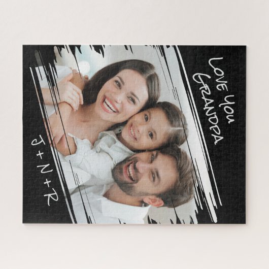 通りモダンアートあなたの写真を追加Love You Grandpa ジグソーパズル (横)