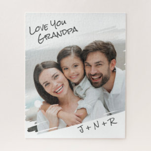 通りモダンアートあなたの写真を追加Love You Grandpa ジグソーパズル