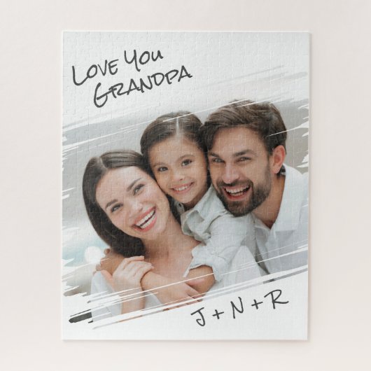 通りモダンアートあなたの写真を追加Love You Grandpa ジグソーパズル (縦)