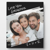 通りモダンアートあなたの写真を追加Love You Grandpa フォトプラーク (正面)
