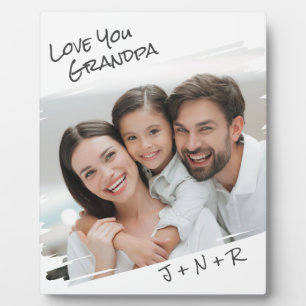 通りモダンアートあなたの写真を追加Love You Grandpa フォトプラーク