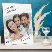 通りモダンアートあなたの写真を追加Love You Grandpa フォトプラーク (側面)