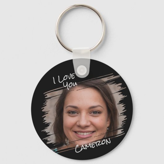 通りモダンアート写真を追加I Love You Boyer キーホルダー (正面)
