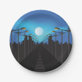 通りライトと月 ペーパープレート (正面)