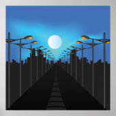 通りライトと月 ポスター (正面)