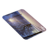 通りライトと雪の木で覆われた マグネット (右側)