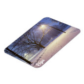 通りライトと雪の木で覆われた マグネット (左側)