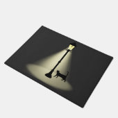 通りライトナイトプロール黒猫 ドアマット (アングル)