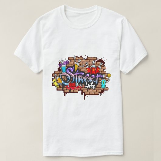 通りライフグラフィティアートカラーズウォール Tシャツ (デザイン正面)