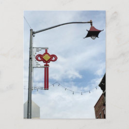 通りランタンかわいらしチャイナタウンNYCポストカード ポストカード