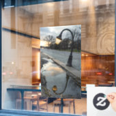 通りランプが曲がっている ウィンドウサイン (カフェ窓)