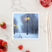 通りランプ白熱［赤熱］光を放つインウィンターワンダーランド スタンダードカクテルナプキン (インサイチュ)