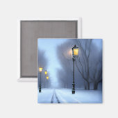 通りランプ白熱［赤熱］光を放つインウィンターワンダーランド マグネット (正面/裏面)