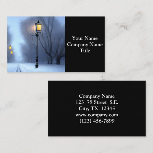 通りランプ白熱［赤熱］光を放つインウィンターワンダーランド 名刺 (正面/裏面)
